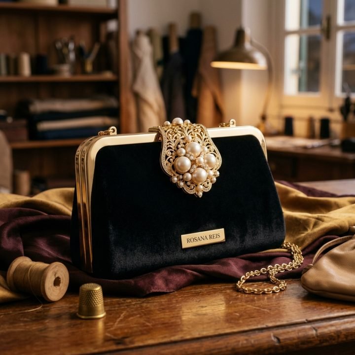 Clutch Pérola Negra Royale - Rosana Reis Ateliê